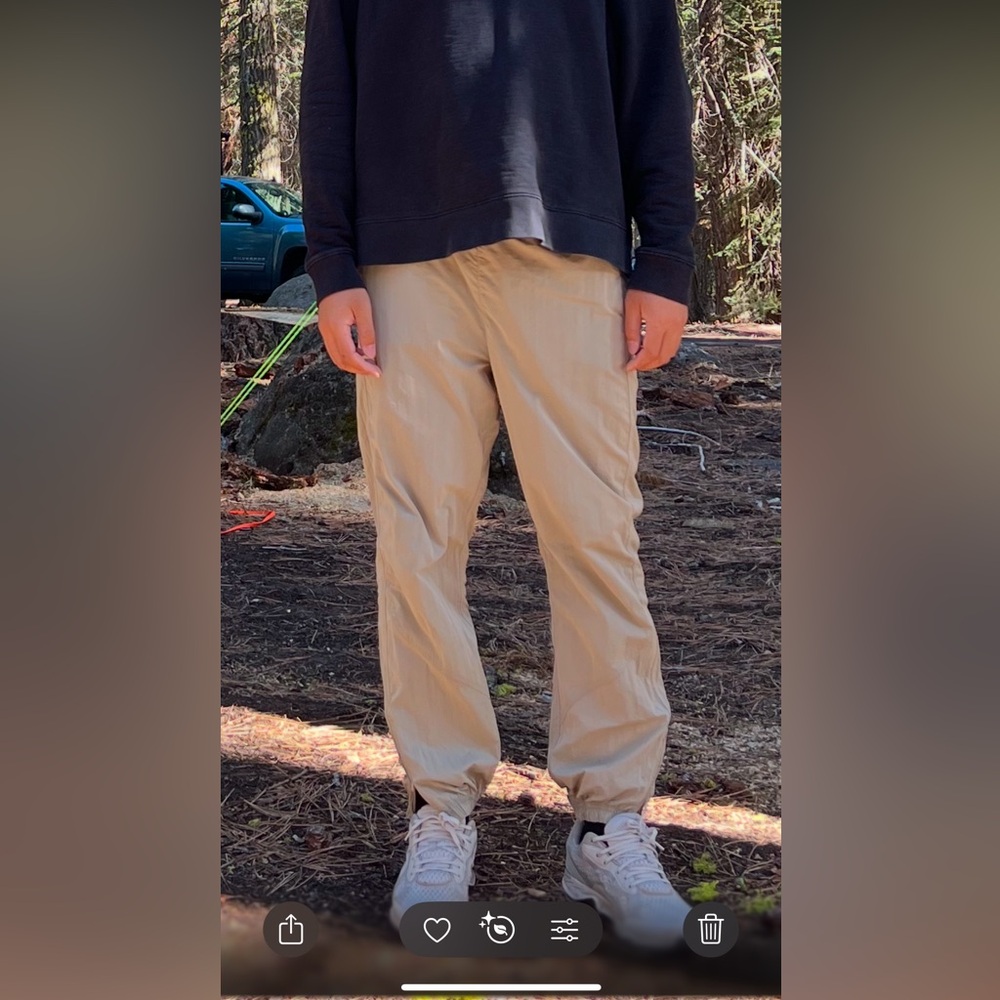 Lululemon hiking pants with zip at the bottom